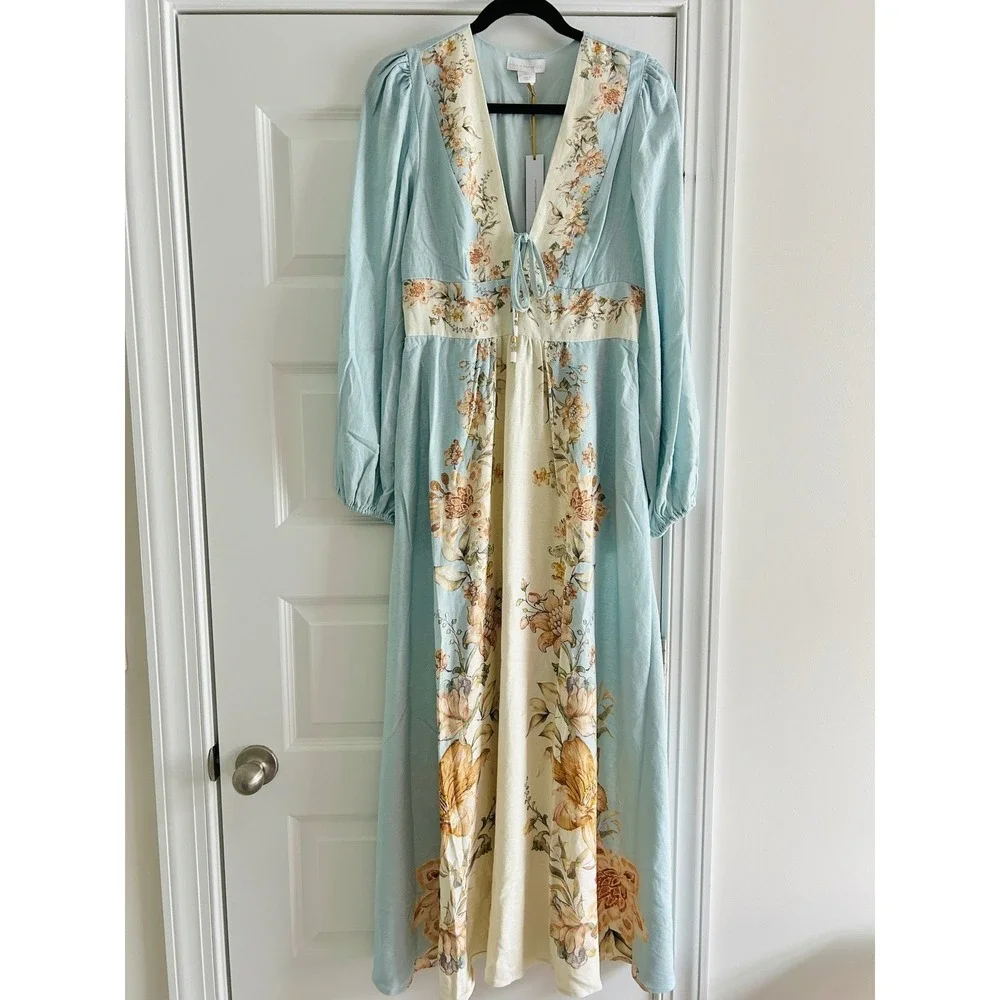 house of harlow linen floral dress House of Harlow 1960 Floral Linen Dress Size Small
